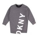 Girls Heather Grey Logo Sweater Dress 45362 by DKNY from Hurleys