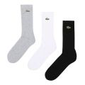Mens Grey/White/Black 3 Pack Sport Socks 104058 by Lacoste from Hurleys
