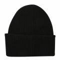 Mens Black Branded Patch Beanie Hat 45761 by Emporio Armani from Hurleys