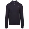 Mens Navy Honeycomb Texture L/s Polo Shirt 32043 by Fred Perry from Hurleys