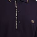 Athleisure Mens Navy/Gold Paule 4 Slim Fit S/s Polo Shirt 81141 by BOSS from Hurleys