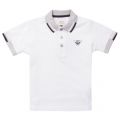 Boys White Small Logo S/s Polo Shirt 19733 by Armani Junior from Hurleys