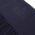 Dark Blue Embroidered Lambswool Scarf 77520 by Vivienne Westwood from Hurleys