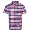 Mens Red & Blue Multi Check S/s Shirt 23255 by Lacoste from Hurleys