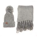 Womens Grey Chunky Knit Hat & Scarf 12575 by Barbour from Hurleys
