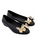 Womens Black/Gold Doll Butterfly Shoes 100325 by Melissa from Hurleys