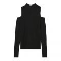 Womens Black Cold Shoulder Back Logo Knitted Jumper 97990 by Calvin Klein from Hurleys
