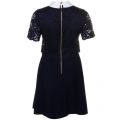 Womens Navy Dixxy Lace Bodice Double Layer Dress