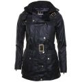 Womens Black Hairpin Hooded Waxed Jacket 27303 by Barbour International from Hurleys