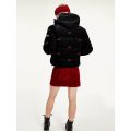 Womens Black Cord Logo Padded Jacket 80913 by Tommy Jeans from Hurleys