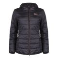 Womens Black Branded Hooded Padded Coat 30562 by EA7 from Hurleys