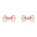 Womens Rose Gold & Crystal Harmone Mini Bow Stud Earrings 24471 by Ted Baker from Hurleys