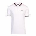 Mens White Double Tipped S/s Polo Shirt 45684 by Emporio Armani from Hurleys