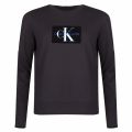 Womens CK Black Monogram Flocked Logo Sweat Top 34667 by Calvin Klein from Hurleys