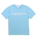 Boys Sea Green Branded Chest Line S/s T Shirt 84553 by BOSS from Hurleys