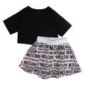 Girls Black/White Logo Toy Print Top & Skirt Set 58433 by Moschino from Hurleys