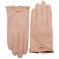 Womens Pale Pink Avia Bow Leather Gloves