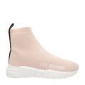 Womens Pale Pink Logo Knit Hi Trainers 83160 by Love Moschino from Hurleys