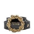 Womens Black Round Garland Leather Belt 103180 by Versace Jeans Couture from Hurleys