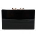 Womens Black Bowwe Bow Glitter Resin Clutch Bag