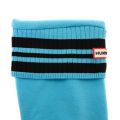 Womens Sky Blue & Black Tall Sport Ribbed Cuff Wellington Socks