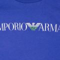 Boys Bright Blue Branded Chest S/s T Shirt 37983 by Emporio Armani from Hurleys
