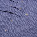Mens Navy Blue Small Check Regular Fit L/s Shirt 30993 by Lacoste from Hurleys
