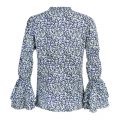 Womens Green/Navy Tiny Flowers Flared Sleeve Blouse 27466 by Michael Kors from Hurleys
