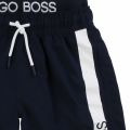 Boys Navy Branded Leg Swim Shorts 55990 by BOSS from Hurleys