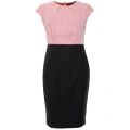 Womens Black & Rose Tan Rikki Crepe Two Tone Dress 39751 by French Connection from Hurleys