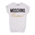 Girls White Couture Logo Sweater Dress 36132 by Moschino from Hurleys
