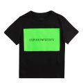 Boys Black Neon Box Logo S/s T Shirt 57378 by Emporio Armani from Hurleys