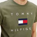 Mens Utility Olive Tommy Flag S/s T Shirt 77350 by Tommy Hilfiger from Hurleys