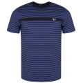 Mens Navy Fine Stripe S/s T Shirt 21220 by Fred Perry from Hurleys
