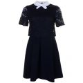 Womens Navy Dixxy Lace Bodice Double Layer Dress