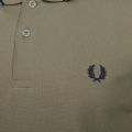 Mens Sage/Navy Twin Tipped S/s Polo Shirt 91939 by Fred Perry from Hurleys