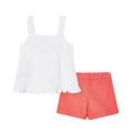 Girls White/Coral Balloon Top & Shorts Set 82327 by Mayoral from Hurleys
