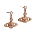 Womens Rose Gold/Silk Mini Bas Relief Drop Earrings 110829 by Vivienne Westwood from Hurleys