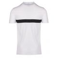 Mens Off White Logo Stripe Slim Fit Beach S/s T Shirt 37725 by BOSS from Hurleys
