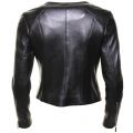 International Womens Black Shadow Mid Leather Jacket 27273 by Barbour from Hurleys