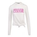 Womens White Merino Knot Front Knitted Jumper 55212 by Versace Jeans Couture from Hurleys