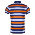 Mens Orange/Blue Multi Stripe Shark Fit S/s Polo Shirt 32836 by Paul And Shark from Hurleys