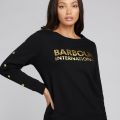 Womens Black Reine Overlayer Sweat Top 94112 by Barbour International from Hurleys