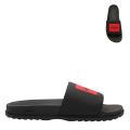 Mens Black Match Patch Slides 92854 by HUGO from Hurleys
