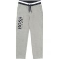 Boys Grey Branded Leg Sweat Pants 13267 by BOSS from Hurleys