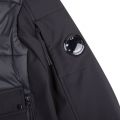 Boys Black Soft Shell Mix Hybrid Hooded Jacket 97618 by C.P. Company Undersixteen from Hurleys