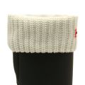 Womens White Tall Half Cardigan Stitch Wellington Sock