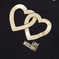 Womens Black Metallic Hearts Slim Fit L/s T Shirt 47893 by Love Moschino from Hurleys