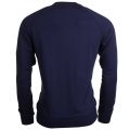 Mens Navy Embossed Crew Sweat Top 11069 by Armani Jeans from Hurleys