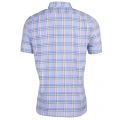 Mens Blue & Mandarin Check Regular Fit S/s Shirt 71235 by Lacoste from Hurleys